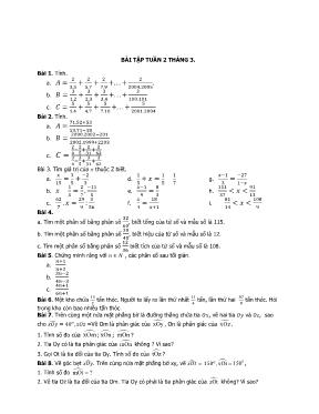 Toán 8 - Bài tập tuần 2 tháng 3